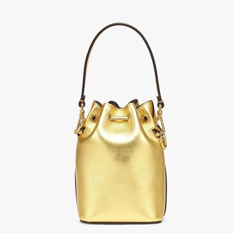 Affordable In Tresor Gold Bucket Calf Logo Mon Bag ROMA Fendi Leather Mini 0713
